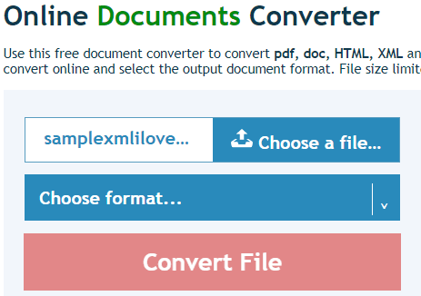 Online Documents Converter- interface