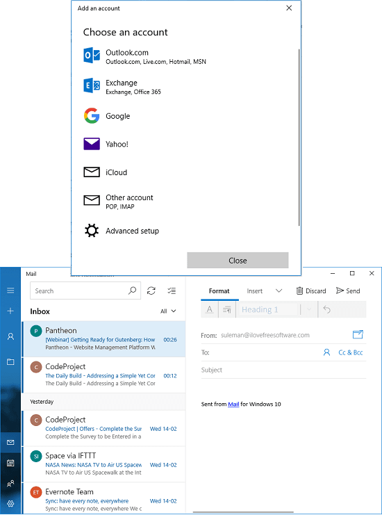 Outlook mail free email app for windows 10