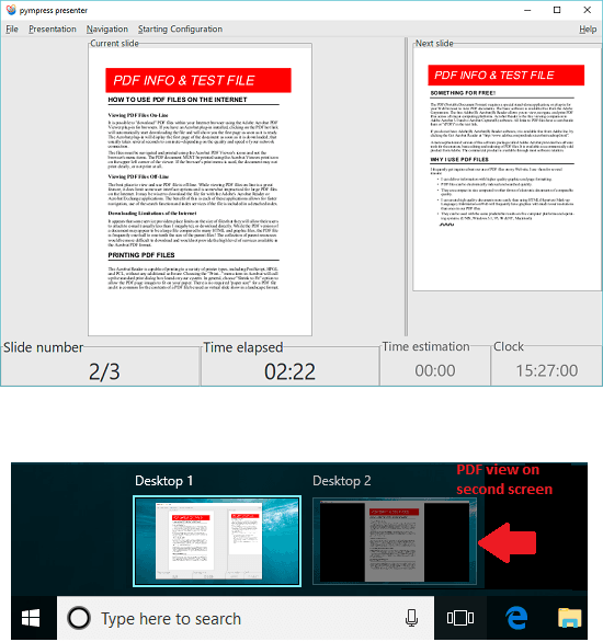 Pympress presenter dual screen pdf viewer