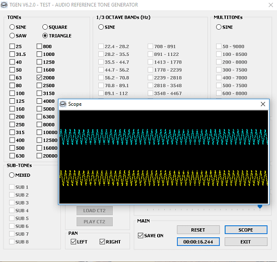 T-Gen free test tone generator software for Windows