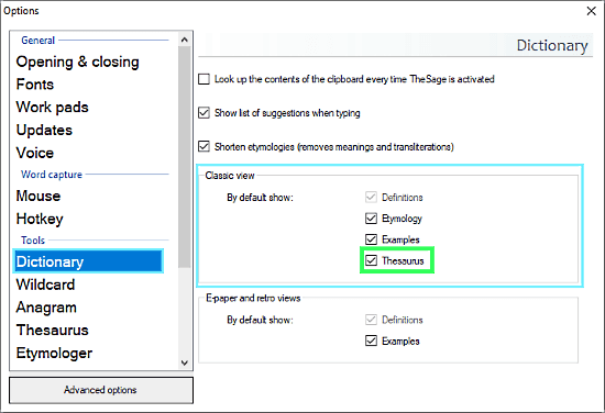 TheSaga Dictionary: hypernym dictionary software