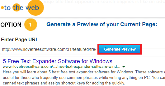 To The web serp preview tool