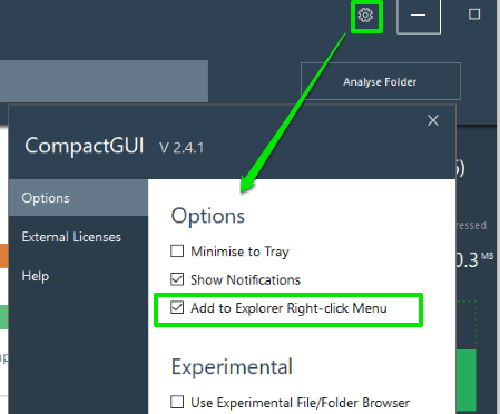 add to explorer context menu option