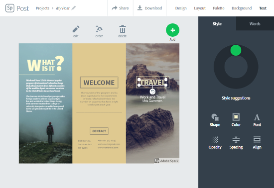 Adobe Spark: online brochure maker
