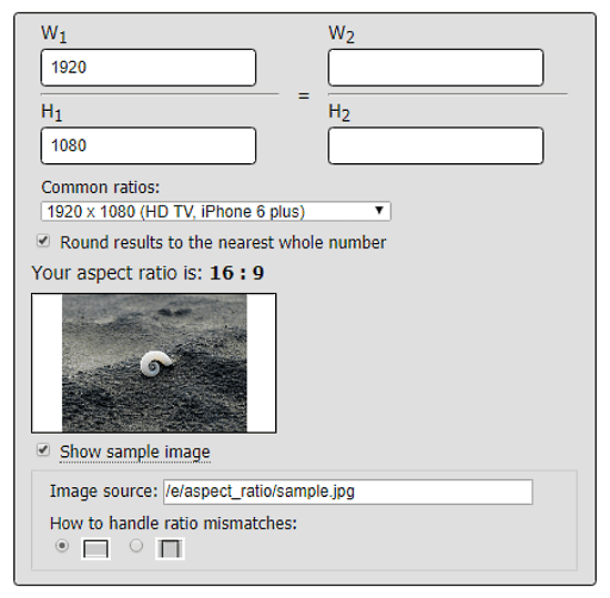 Andrew.Hedges.name: aspect ratio calculator