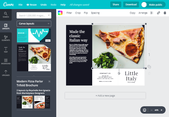 Canva: online brochure maker