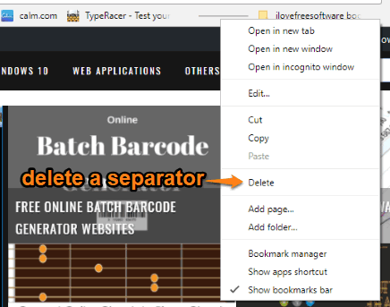 delete a separator