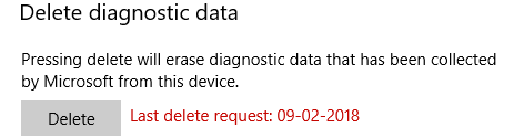 diagnostic data deleted in windows 10