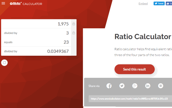 do calculation and share result