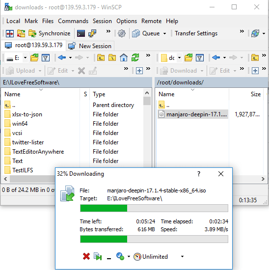downloading torrent from the server