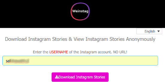 enter instagram username and press enter
