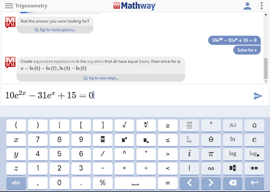 MathWay.com: exponential equation calculator