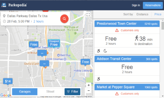 free parking finder