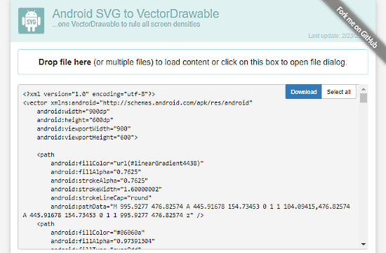 Android SVG to Vector Drawable