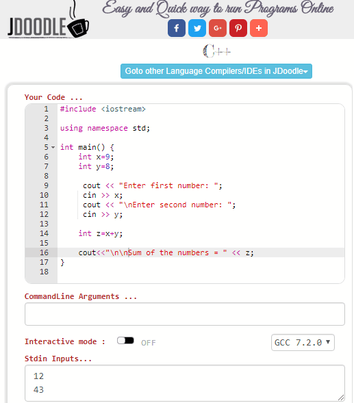 jdoodle free online code editor