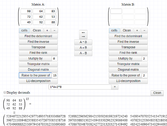 Matrixcalc.org: matrix power calculator