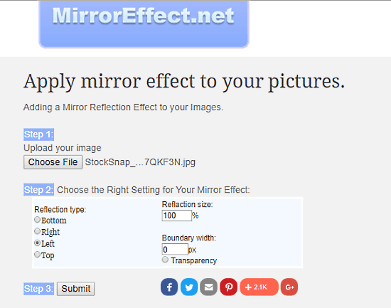 MirrorEffect: mirror image