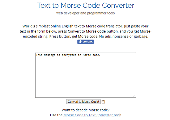 Browserling: morse code generator