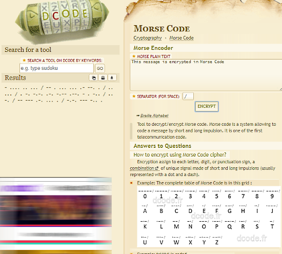 Dcode: morse code generator
