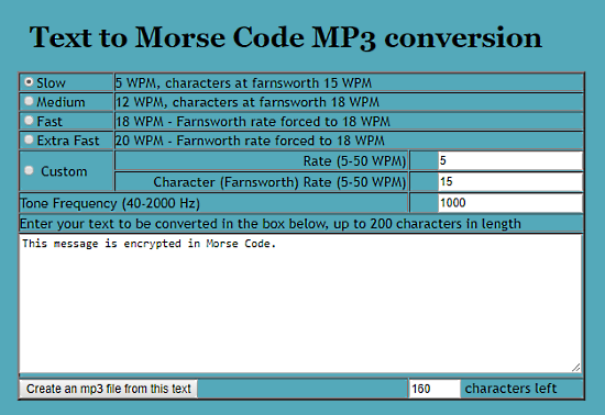 Morse Resource: morse code audio generator
