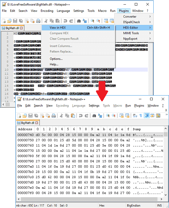 notepad++ a hex editor software