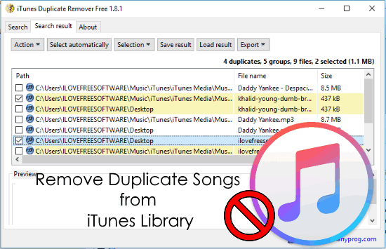 remove duplicate songs from itunes