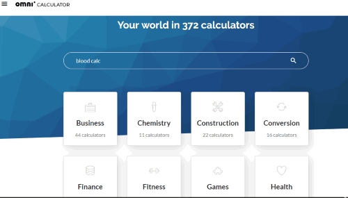 select a category or search for a calculator