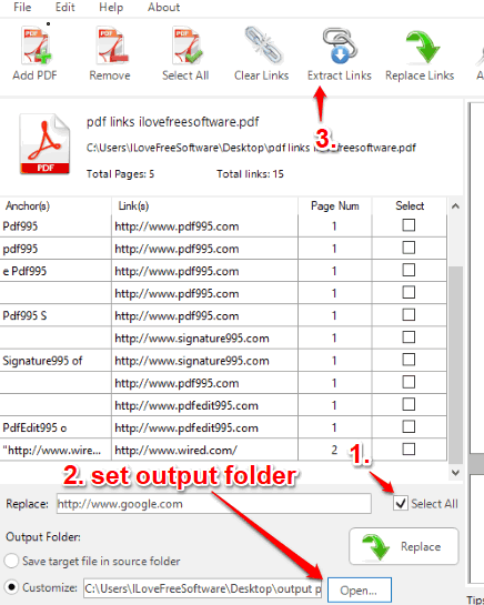 select all links and extract pdf
