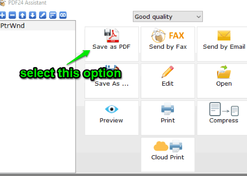 select save as pdf option