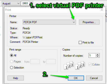 select virtual pdf printer