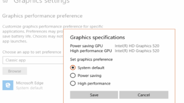 set graphics performance settings for individual applications in windows 10