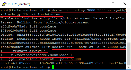 ssh connection cloud torrent