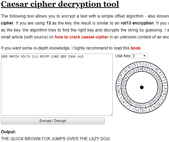 Caesar Cipher Decryption Tooll