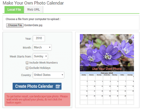 CalendarLabs: Online Photo Calendar Maker