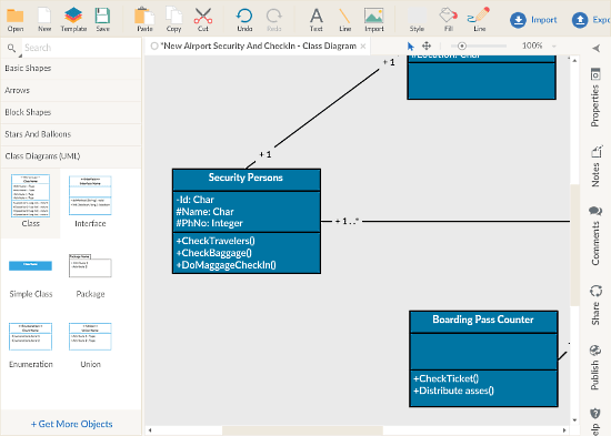 Creately: class diagram online