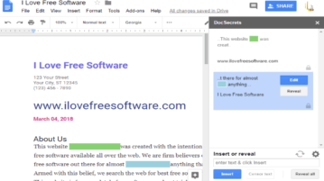 DocSecrets Google Docs free add-on