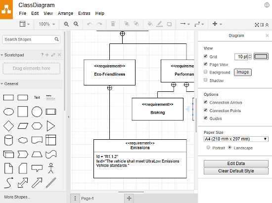 Draw.io: class diagram online