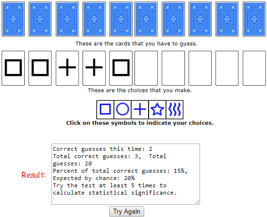 Extrasensory Perception Test by Scientific Psychic