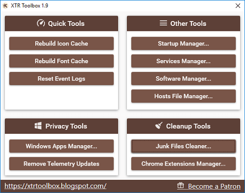 Free software with App manager, Startup manager, uninstaller, junk cleaner