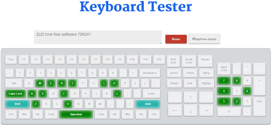 KeyboardTester.co interface
