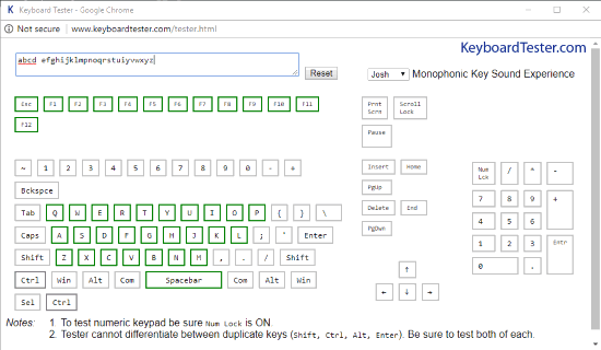 KeyboardTester.com interface