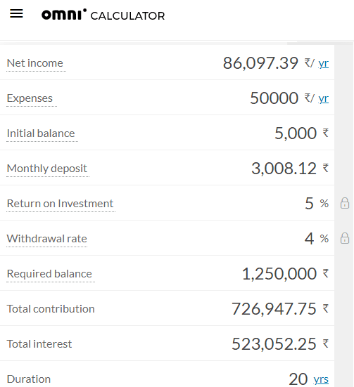 Omni Calculator early retirement calculator free online