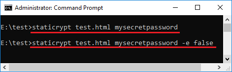 Staticrypt in action to password protect HTML files