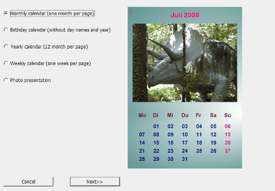 free photo calendar maker software