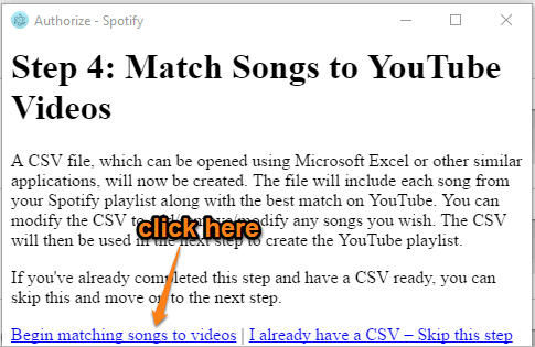 begin matching songs to videos