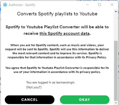 connect this software to convert spotify playlist to youtube
