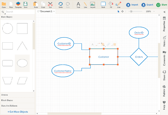 Creately: ER Diagram online