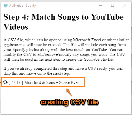 creating csv file