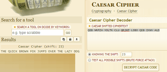 dcode caesar cipher decrypter online free