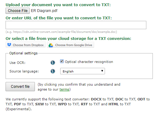 PDF to TXT online